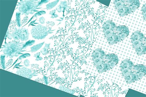 Turquoise Seamless Patterns Custom Designed Graphic Patterns
