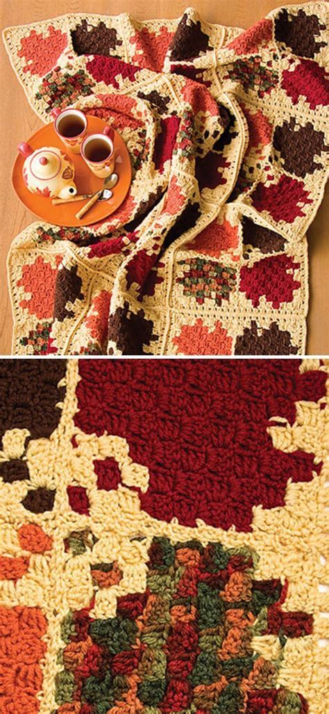 Beautiful Autumnal Crochet Afghans Pattern Center