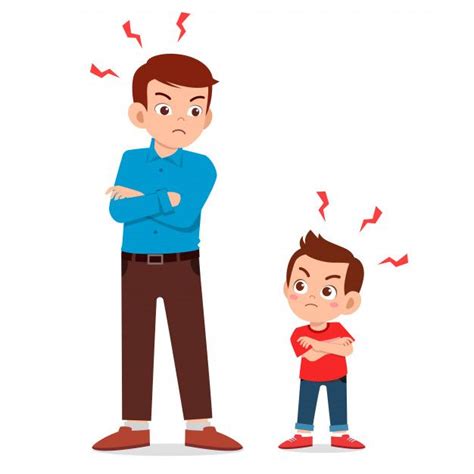 Premium Vector Little Kid Boy Get Angry With Dad Kids Clipart Kids