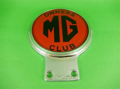 Vintage Chrome Car Badge Mg Owners Club Catawiki