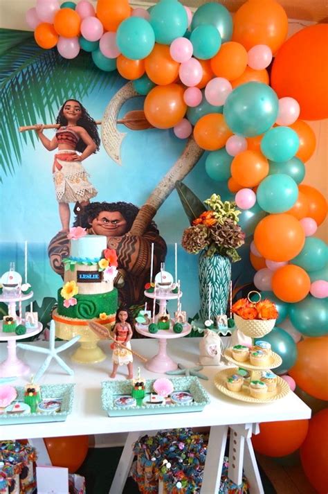 The dessert table is so beautiful!! Kara's Party Ideas Chic Moana Birthday Party | Kara's ...