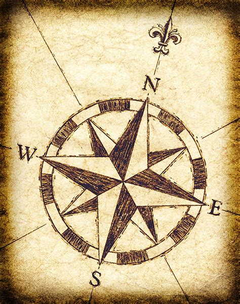 Compass Rose Artwork 11 X 14 Old Maps Treasure Maps Etsy Compass
