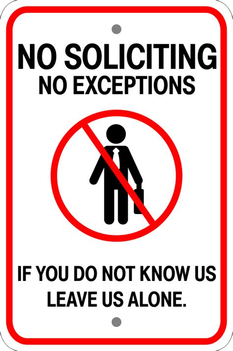 No Exceptions Sign No Soliciting Ships Next Day Custom Signs