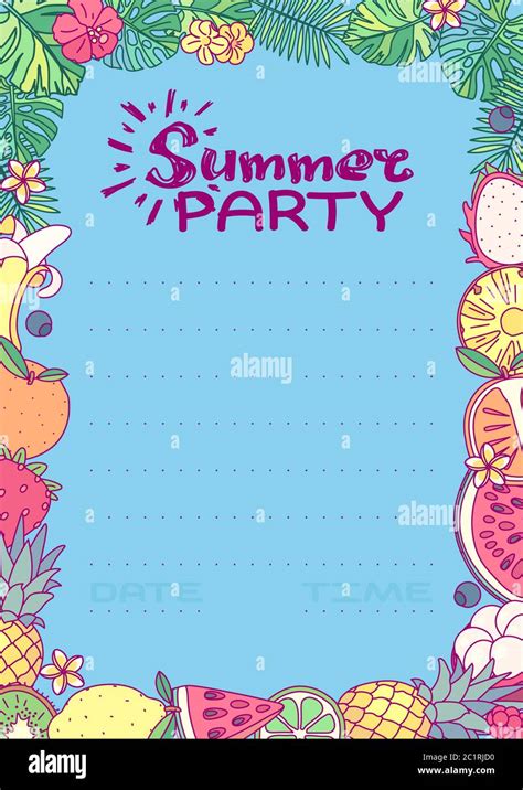 Vektor Sommer Party Einladung Vorlage Clip Art Stock Vektorgrafik Alamy
