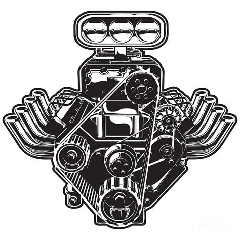 Detailed Cartoon Turbo Engine Digital Art By Mechanik