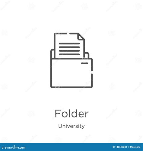 Folder Icon Vector From University Collection Thin Line Folder Outline
