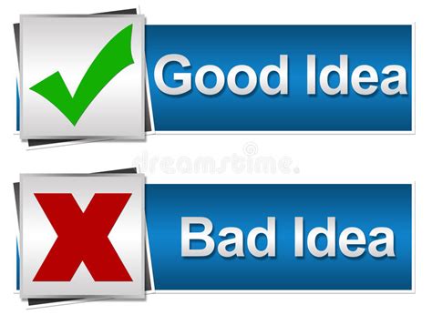 Good Bad Idea Button Style Stock Illustration