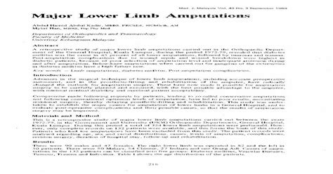 Major Lower Limb Amputations E · Major Lower Limb Amputations
