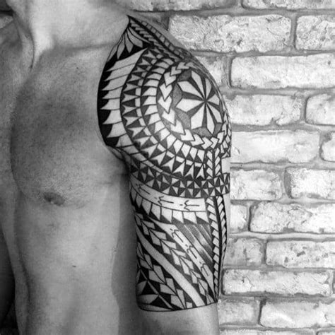 50 Polynesian Half Sleeve Tattoo Designs For Men Tribal Ideas