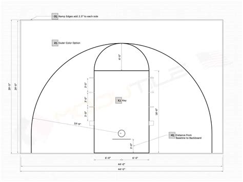 Outdoor Basketball Court Floor 44x29 Kit Modutile Sport Tiles Usa