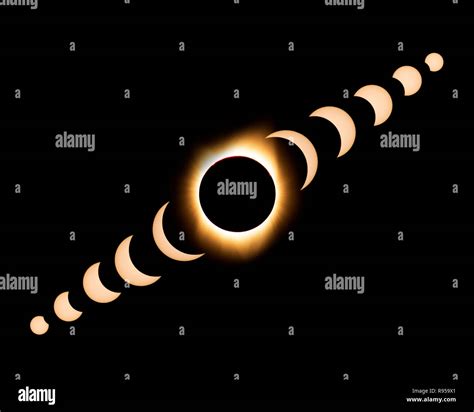 Total Solar Eclipse Solar Eclipse Phases Stock Photo August 21 2017