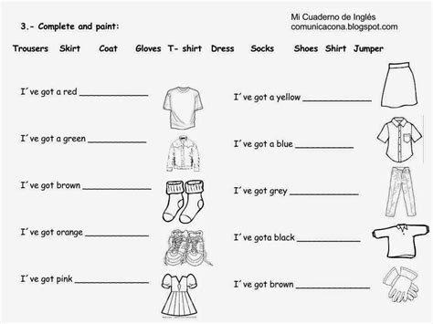 Atividades Sobre Roupas Em Inglês 4o Ano