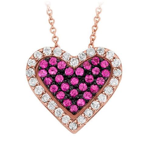 Fred Meyer Jewelers Ruby And Diamond Heart Shaped Pendant Valentines