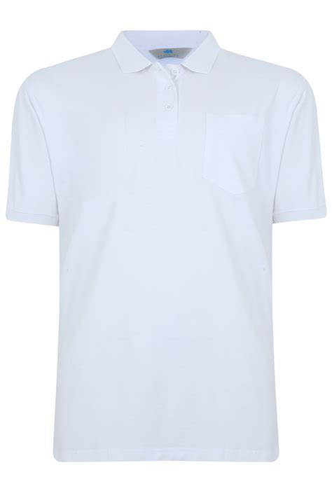 BadRhino White Plain Polo Shirt Extra large sizes M,L,XL,2XL,3XL,4XL