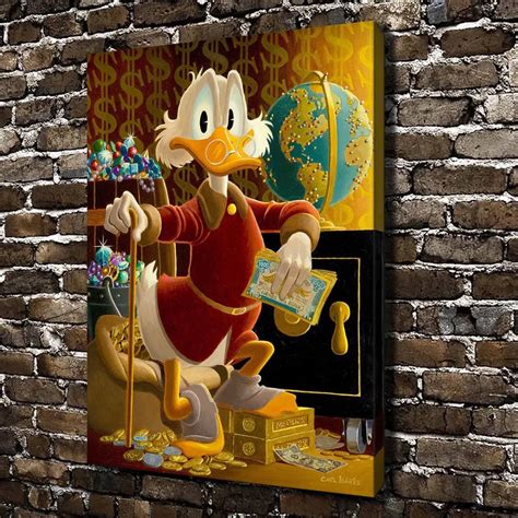 S1345 Donald Duck Scrooge Mcduck Film Hd Canvas Print Home Living Room