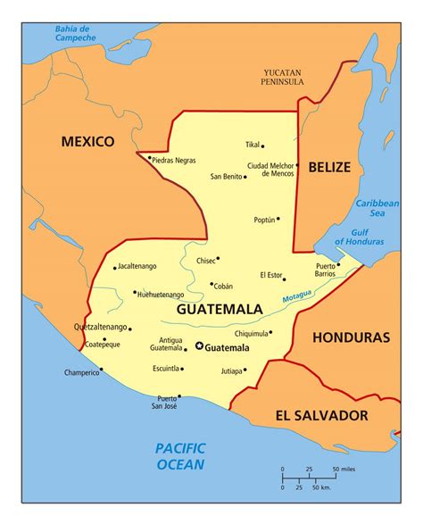 Large Map Of Guatemala