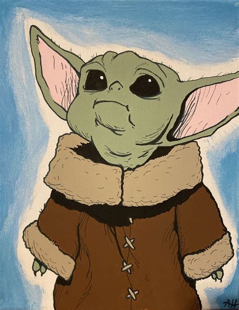 Baby Yoda Painting Art Sketch