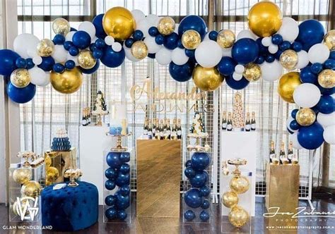 Amazing Blue And Gold Party Decor Inspiration Party Balloon Decor From