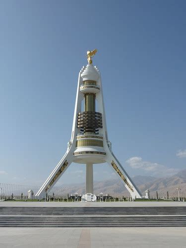 Ashgabat Neutrality Monument Aka Tintin In Turkmenistan Flickr
