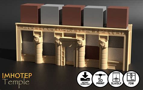 Imhotep Standard Edition Buildings 3d Printer Digital Download Temple