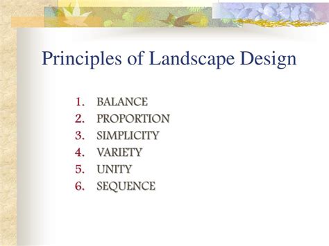 Ppt Principles Of Landscape Design Powerpoint Presentation Free