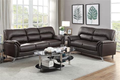The first thing to remember is that brown is a neutral so it really works well with a variety of colors. Brown Leather Sofa and Loveseat Set - Steal-A-Sofa Furniture Outlet Los Angeles CA