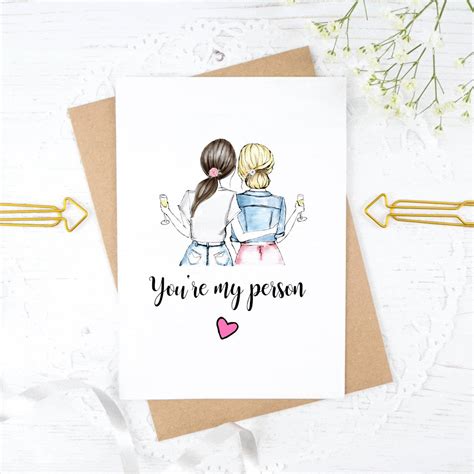 Create your custom friendship cards today with blue mountain! Best Friend Cards - You're my person - Brunette & Dark ...