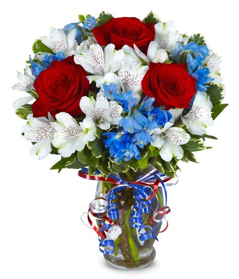 Red White And Blue Wall Floral Arrangement N