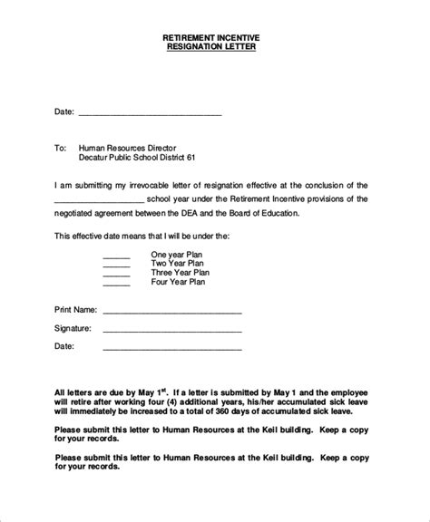 Free 7 Sample Of Resignation Letter Templates In Ms Word Pdf