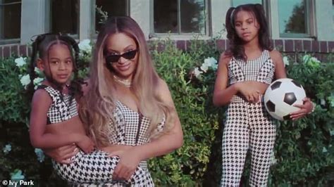 Beyonce Strikes A Pose With Daughters Blue Ivy Nine And Rumi Four