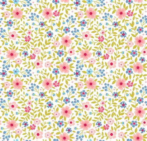 Premium Vector Floral Pattern Pretty Flowers On White Background