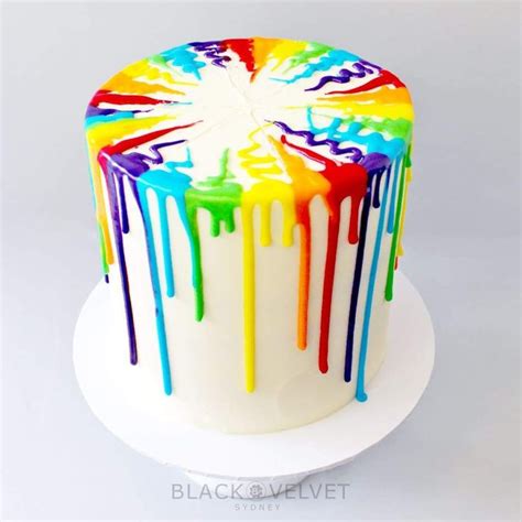 Rainbow Drip Cake Rainbow Birthday Cake Drip Cakes Celebration Cakes