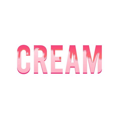 Premium Vector Cream Typography With Dripping Cream On It