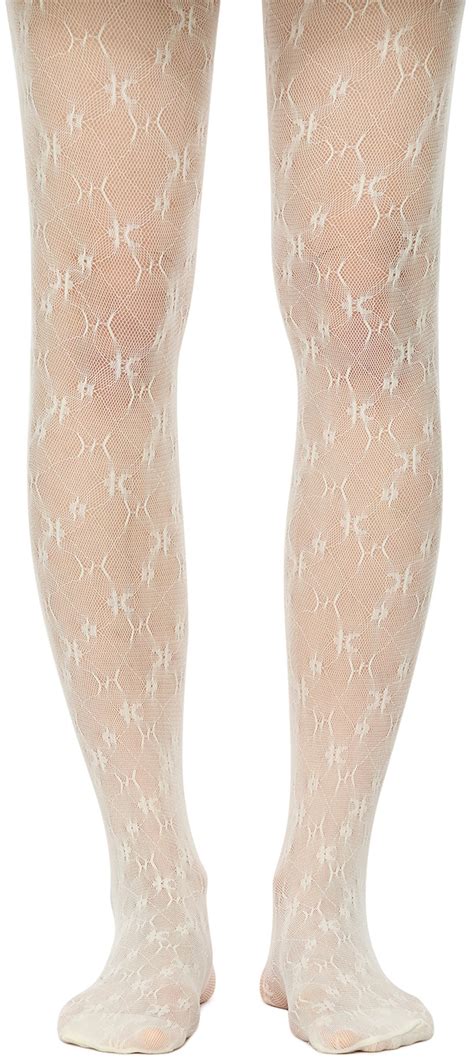 Porterna Jacquard White Lace Stockings Codibook