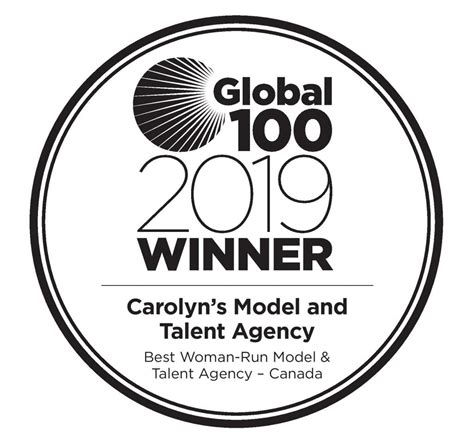 Global 100 2019 Award Logo Carolyn S Model And Talent Agency Page 001