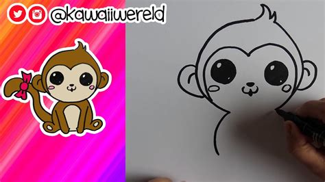 How To Draw A Cute Monkey And Easy For Kids Youtube