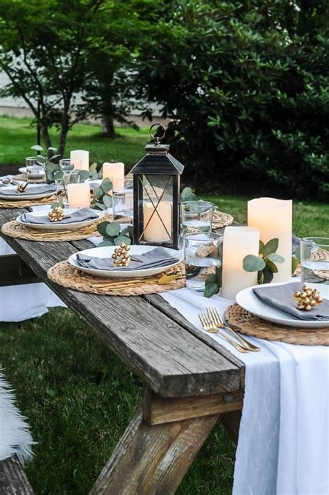 Lovely Outdoor Table Decor For A Dinner Al Fresco Outdoor Table
