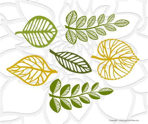 Leaf Cut Out Svg Cut Files Paper Leaf Templates Svg And Dxf Etsy