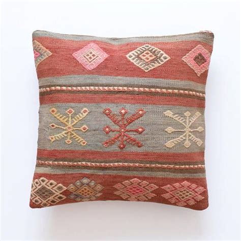 Kilim Rug Pillow Cover 18x18 45x45cm 021 Etsy Pillows Pillow Covers 18x18 Pillow Cover