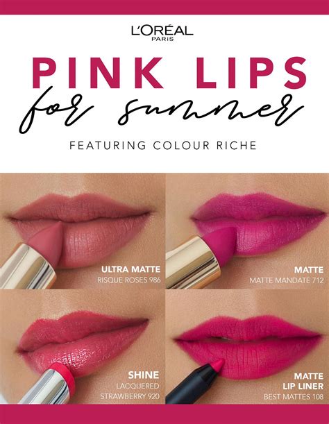The Best Pink Lip Shades For Summer With Loréal Paris Colour Riche Lipsticks Summer Lipstick