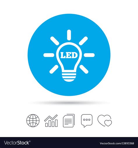 Led Light Lamp Icon Energy Symbol Royalty Free Vector Image