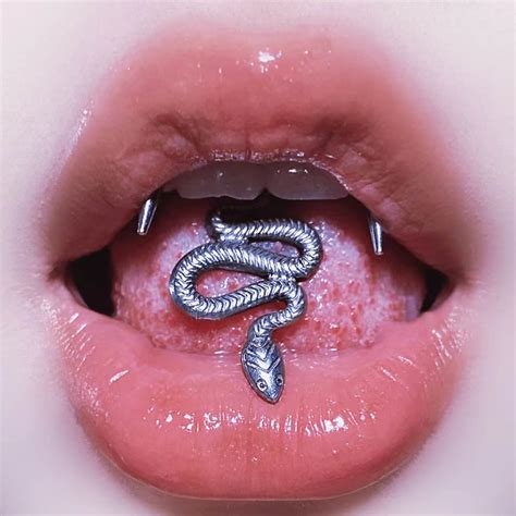 Metal Snake Tongue Stud Stud Piercing Snake Tongue Ring Etsy