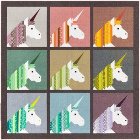 Lisa The Unicorn Quilt Kit By Elizabeth Hartman Pattern Fabric For Top
