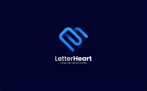 Letter Heart Line Art Gradient Logo 270999 Templatemonster