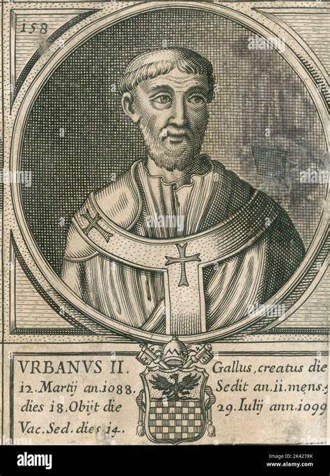 Portrait Of Pope Urbanus Ii Engraving From The Summorum Romanorum