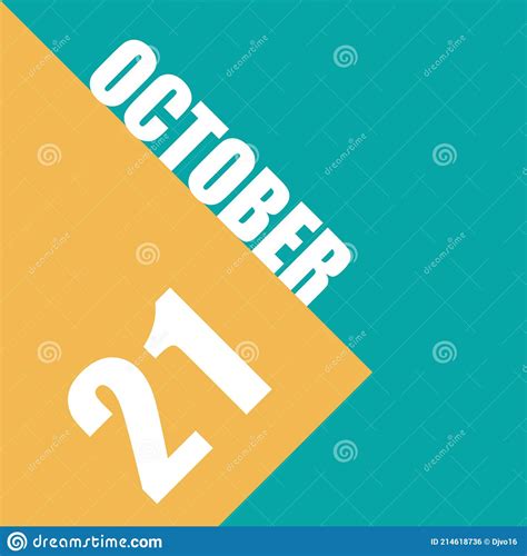 October 21st Day 20 Of Monthillustration Of Date Inscription On
