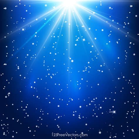 Shining Stars Blue Background With Light Rays Free By 123freevectors On