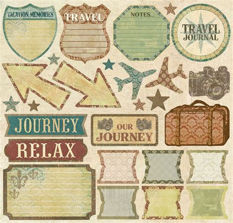 Creative Imaginations Trip And Travel 12x12 Cardstock Stickers With