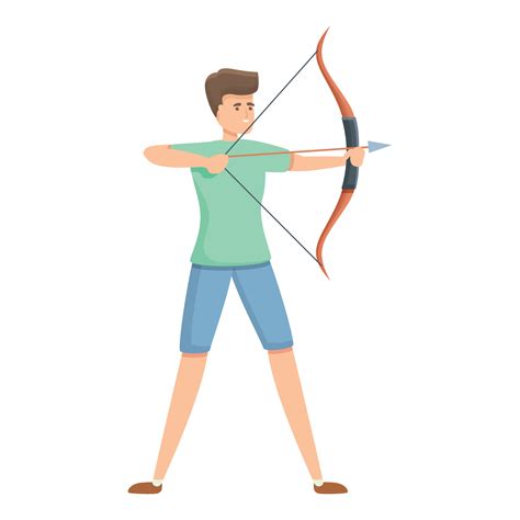Young Archer Icon Cartoon Vector Archery Man Game 14363739 Vector Art
