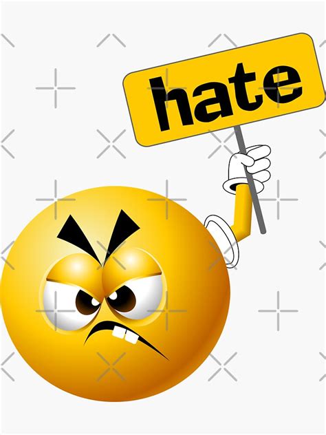 Hate Smiley Funny Emoji Icon Sticker By El Patron Redbubble